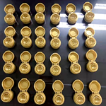 multi cavities moulds golden flip top caps samples